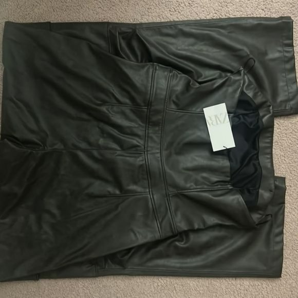 ZARA FAUX LEATHER LONG JUMPSUIT - Picture 7 of 8